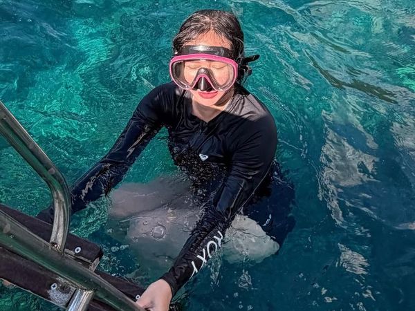 Momen Aura Kasih Freedive: Cari Lumba-lumba hingga Dikerumuni Ikan