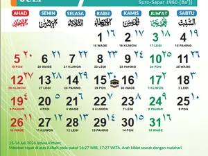 Kalender Juli 2026 Beserta Tanggal Jawa-Hijriah dan Rincian Liburnya