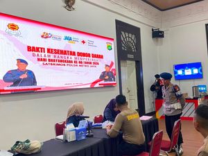 Jelang HUT Bhayangkara Ke-80, Brimob Polda Metro Jaya Gelar Donor Darah