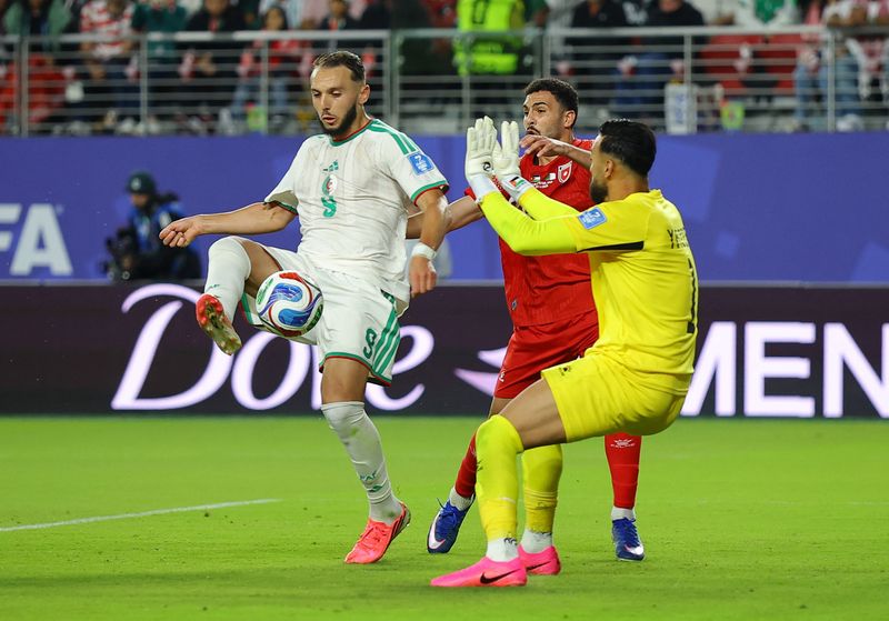 Soccer Football - FIFA World Cup 2026 - Group J - Jordan v Algeria - San Francisco Bay Area Stadium, Santa Clara, California, U.S. - June 22, 2026 Jordan's Abdallah Nasib and Yazan Al Arab look dejected after the match IMAGN IMAGES via Reuters/David Gonzales