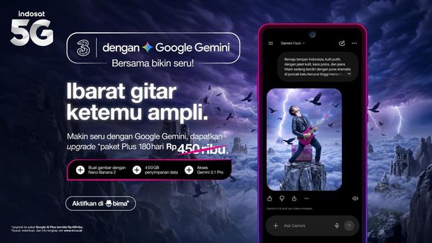 Kolaborasi Tri dan Google Gemini