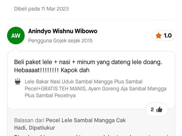 Review Pesan Makanan Online Absurd, Penjualnya Anti Kritik