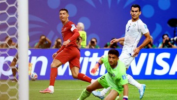 Ronaldo 2 Gol, Portugal Ungguli Uzbekistan 3-0 di Babak Pertama
