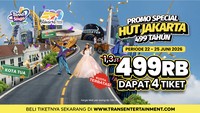 Main Ke Trans Studio Cibubur, 4 Tiket Rp 499 Ribu Spesial HUT Jakarta ke-499