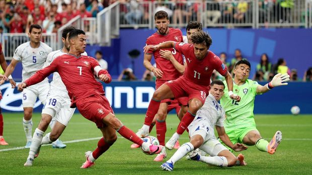 Soccer Football - FIFA World Cup 2026 - Group K - Portugal v Uzbekistan - Houston Stadium, Houston, Texas, U.S. - June 23, 2026 Portugal's Cristiano Ronaldo in action before Abduvohid Nematov scores an own goal and Portugal's fourth REUTERS/Phil Noble