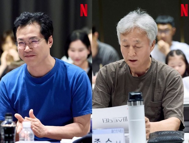 Baek Hyun Jin dan Kim Jong Soo saat script reading drama First Doctor/ Foto: instagram.com/netflixkr