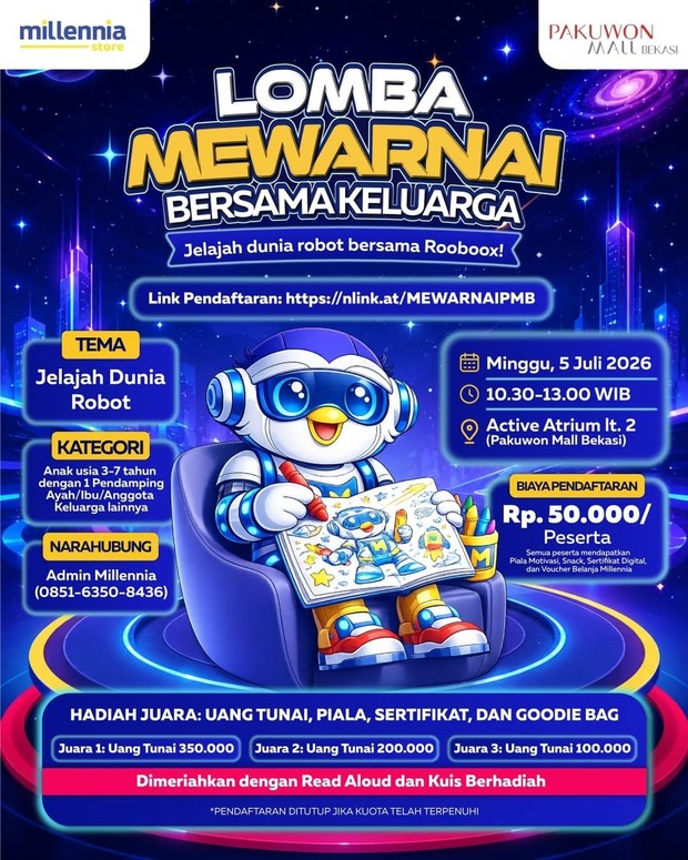 Event di Jakarta & sekitarnya Lomba Mewarnai Bersama Keluarga/ Foto: Instagram @infoeventanak