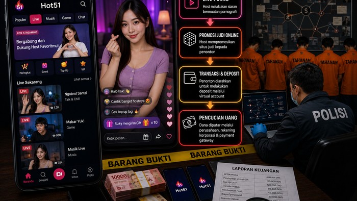 Aplikasi Hot51 menjadi sorotan setelah terseret kasus judol dan pornografi. Simak apa itu aplikasi Hot51 dan modus yang diungkap Polda Metro Jaya.
