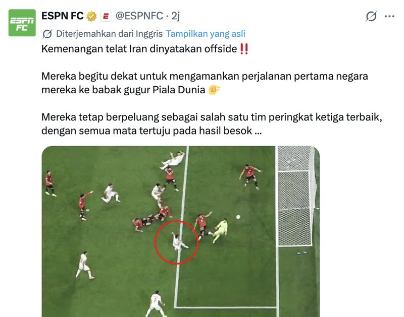 Iran offside