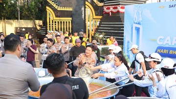 Jelang Hut Bhayangkara ke-80, Polri-Bobon Santoso Masak Besar di CFD Jakarta