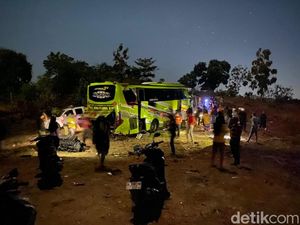 Bus Malam Tujuan Jakarta Masuk Jurang di Dompu, 11 Penumpang Terluka