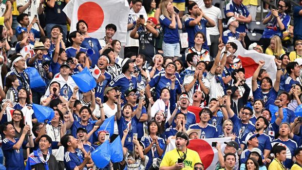 Soccer Football - FIFA World Cup 2026 - Round of 32 - Brazil v Japan - Houston Stadium, Houston, Texas, U.S. - June 29, 2026 Japan fans inside the stadium before the match IMAGN IMAGES via Reuters/Maria Lysaker