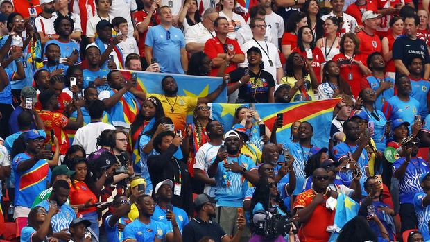 Soccer Football - FIFA World Cup 2026 - Round of 32 - England v DR Congo - Atlanta Stadium, Atlanta, Georgia, U.S. - July 1, 2026 DR Congo fans inside the stadium before the match REUTERS/Bernadett Szabo
