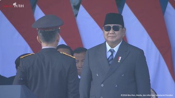 Prabowo Jadi Inspektur Upacara Hari Bhayangkara ke-80 di Satlat Brimob Cikeas