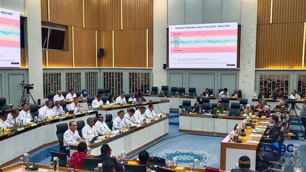 Rapat Dengar Pendapat (RDP) Komisi IV DPR RI berbareng Eselon I Kementerian Pertanian (Kementan) di kompleks parlemen, Jakarta, Rabu (1/7/2026). (CNBC Indonesia/Martyasri Rizky)