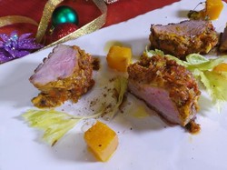 Resep Bebek : Roasted Duck Betutu with Orange Pumpkin