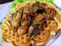 Resep Sarapan: Waffle Sosis Jamur