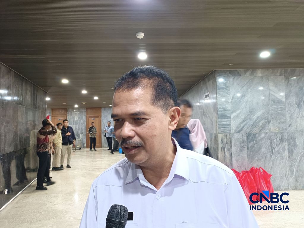 Sekretaris Jenderal Kementan, Suwandi saat ditemui di kompleks parlemen, Jakarta, Rabu (1/7/2026). (CNBC Indonesia/Martyasari Rizky)