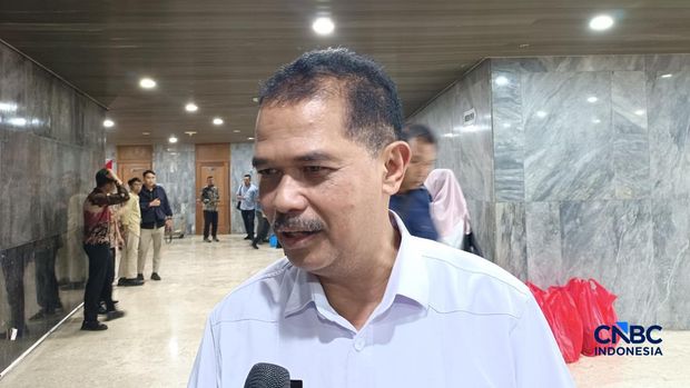 Sekretaris Jenderal Kementan, Suwandi saat ditemui di kompleks parlemen, Jakarta, Rabu (1/7/2026). (CNBC Indonesia/Martyasari Rizky)
