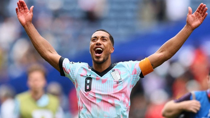Soccer Football - FIFA World Cup 2026 - Round of 32 - Belgium v Senegal - Seattle Stadium, Seattle, Washington, U.S. - July 1, 2026  Belgiums Youri Tielemans celebrates after the match as Belgium qualify for the Round of 16 stage of the World Cup IM