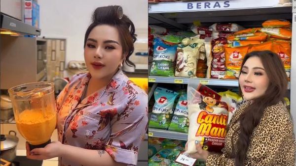Gaya Kocak Lisa Mariana saat Masak Rendang hingga Belanja Beras