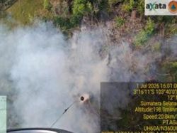 Lahan 2 Hektare di Muba Terbakar, Helikopter Lakukan 30 Kali Water Bombing