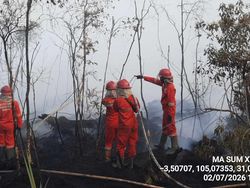 Karhutla di Lahan Gambut OKI 6 Hektare Belum Padam, Asap Pekat