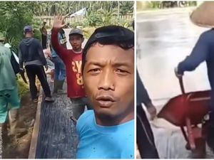 Warga Lampung Timur Pilih Tak Bayar Pajak, Uangnya Dipakai Perbaiki Jalan Rusak