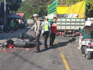 2 Motor Adu Banteng di Jalan Ahmad Yani Parepare, 2 Orang Luka