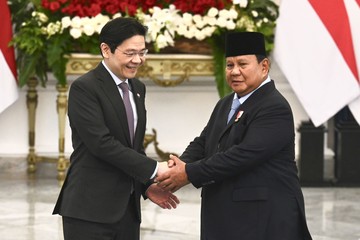 Prabowo Sambut PM Singapura di Istana Merdeka