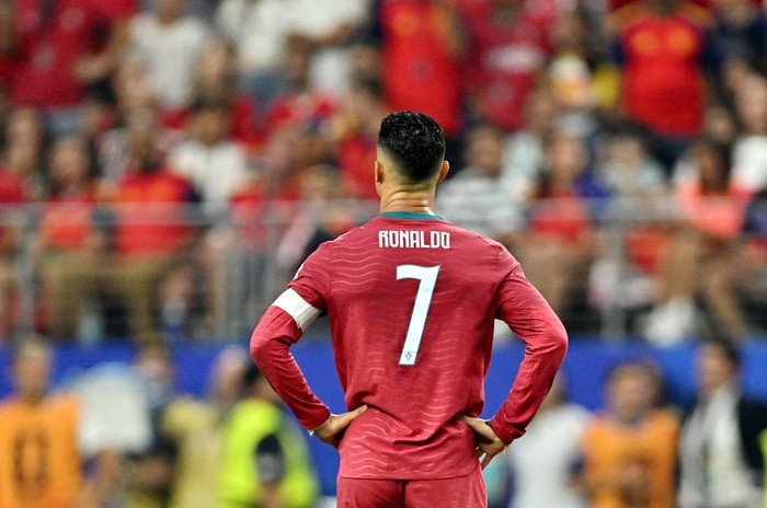 Soccer Football - FIFA World Cup 2026 - Round of 16 - Portugal v Spain - Dallas Stadium, Arlington, Texas, U.S. - July 6, 2026 Portugals Cristiano Ronaldo IMAGN IMAGES via Reuters/Maria Lysaker