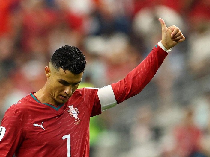 Soccer Football - FIFA World Cup 2026 - Round of 16 - Portugal v Spain - Dallas Stadium, Arlington, Texas, U.S. - July 6, 2026 Portugal's Cristiano Ronaldo reacts REUTERS/Hannah Mckay     TPX IMAGES OF THE DAY