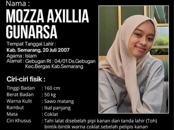 Gadis Semarang Hilang Setahun Usai Pamit Antar Laptop, Begini Ciri-cirinya
