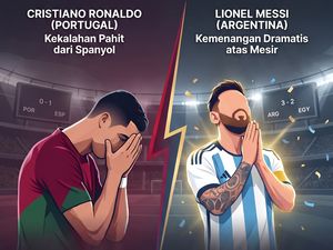 Infografis Drama 16 Besar: Air Mata Messi dan Ronaldo