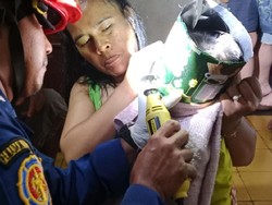 Kepala Balita di Ciamis Tersangkut Kaleng Biskuit, Damkar Beraksi