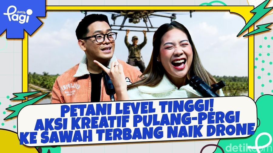 Video: Petani Level Tinggi! Aksi Kreatif Pulang-Pergi ke Sawah Terbang Naik Drone di Tuban