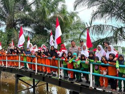 Wajah Baru Jembatan di Pelalawan, Tak Ada Lagi Anak Sekolah Bertaruh Nyawa