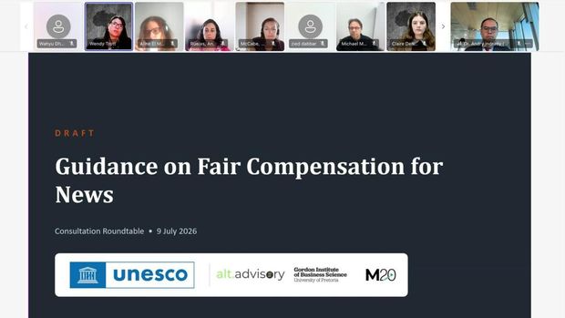 Sesi konsultasi UNESCO atas rancangan Guidance on Fair Compensation for News Pemerintah Indonesia menegaskan komitmen memperjuangkan kompensasi yang adil bagi karya jurnalistik yang dimanfaatkan oleh platform digital dan penyedia kecerdasan buatan (AI). Penegasan itu disampaikan Delegasi Republik Indonesia, yang diwakili Kementerian Hukum RI melalui Kepala Badan Strategi Kebijakan (BSK) Hukum, Andry Indrady, dalam sesi konsultasi UNESCO atas rancangan Guidance on Fair Compensation for News.