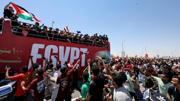 Bak Pahlawan! Timnas Mesir dan Mohamed Salah Disambut Ribuan Suporter Sepulang dari Piala Dunia 2026