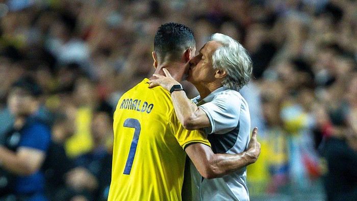 Jorge Jesus saat masih bersama Cristiano Ronaldo di Al Nassr.