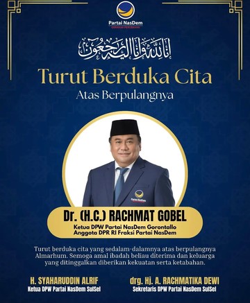 Kabar Duka, Anggota DPR Rachmat Gobel Meninggal Dunia