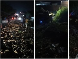 Truk Singkong Vs Truk Pasir Adu Banteng di Lampung, 3 Orang Tewas