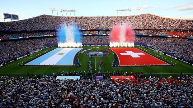 Soccer Football - FIFA World Cup 2026 - Quarter Final - Argentina v Switzerland - Kansas City Stadium, Kansas City, Missouri, U.S. - July 11, 2026 General view inside the stadium before the match REUTERS/Albert Gea     TPX IMAGES OF THE DAY