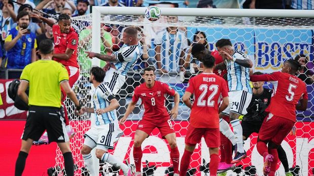 Soccer Football - FIFA World Cup 2026 - Quarter Final - Argentina v Switzerland - Kansas City Stadium, Kansas City, Missouri, U.S. - July 11, 2026 Argentina's Alexis Mac Allister scores their first goal IMAGN IMAGES via Reuters/Denny Medley