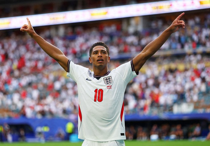 Soccer Football - FIFA World Cup 2026 - Quarter Final - Norway v England - Miami Stadium, Miami Gardens, Florida, U.S. - July 11, 2026 Englands Jude Bellingham celebrates scoring their second goal REUTERS/Mike Segar     TPX IMAGES OF THE DAY