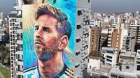 Argentina Menang, Mural Raksasa Messi di Kota Kelahirannya Dipugar Jadi Baru
