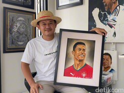 Demam Piala Dunia, Pelukis Lamongan Kebanjiran Order Lukisan Messi-Ronaldo