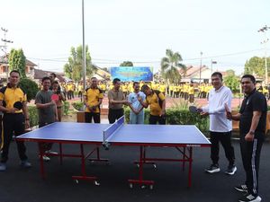 Polres Muba Gelar Olahraga Bersama Forkopimda Guna Pererat Sinergi