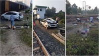 Video Mobil Tertabrak KA Babaranjang di Lampung Utara, 2 Pelajar Tewas
