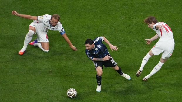 ATLANTA, GEORGIA - JULY 15: Lionel Messi of Argentina in action during the FIFA World Cup 2026 Semi Final match between England and Argentina at Atlanta Stadium on July 15, 2026 in Atlanta, Georgia. (Photo by Masashi Hara/Getty Images)